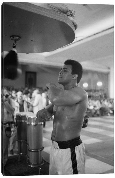 Speed Bag Work At Rumble In The Jungle™ Training Session V Canvas Art Print - Muhammad Ali