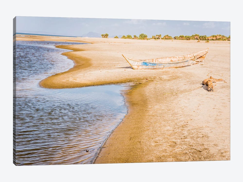 East Africa, Kenya. Omo River Basin, Lake Turkana Basin, west shore of Lake Turkana, Lobolo Camp beach. by Alison Jones 1-piece Canvas Wall Art