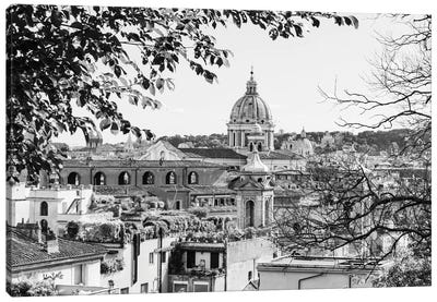 Italy, Rome. St Peter's dome from Viale della Trinita dei Monti. Canvas Art Print