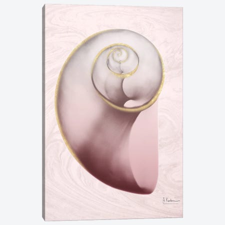 Marble Blush Snail II Canvas Print #ALK61} by Albert Koetsier Canvas Wall Art