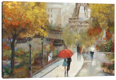 Parisian Avenue Canvas Art Print - City Park Art