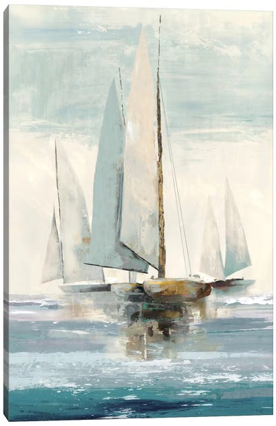 Quiet Boats I Canvas Art Print - Sailboat Art