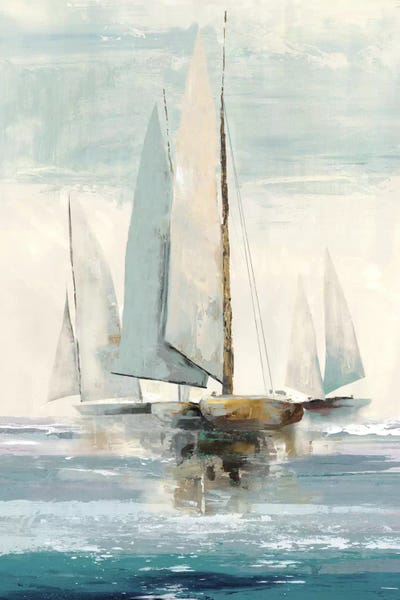Large Art for Bathroom - Canvas Prints: Quiet Boats I by Allison Pearce
