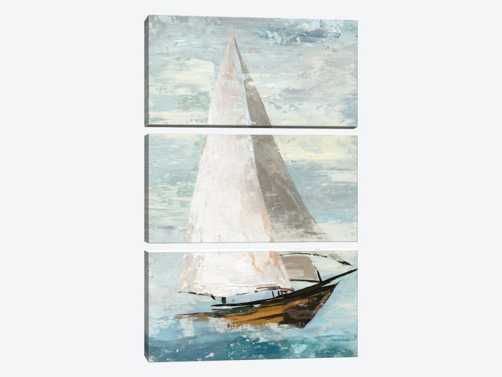 Quiet Boats II by Allison Pearce 3-piece Canvas Art Print