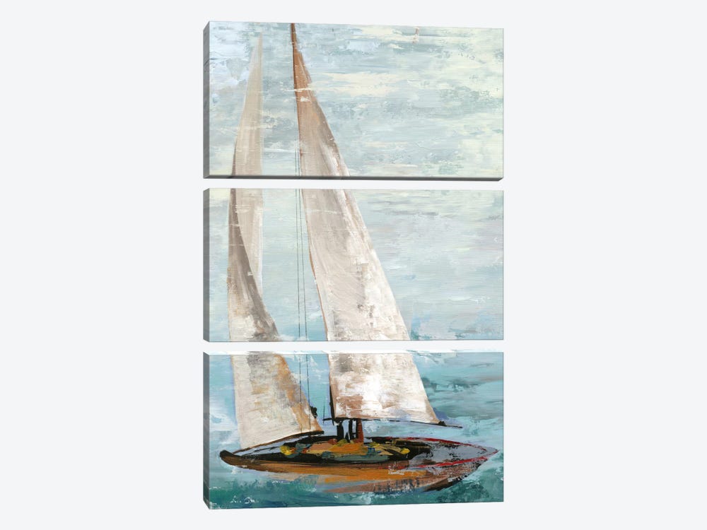 Quiet Boats III by Allison Pearce 3-piece Canvas Print