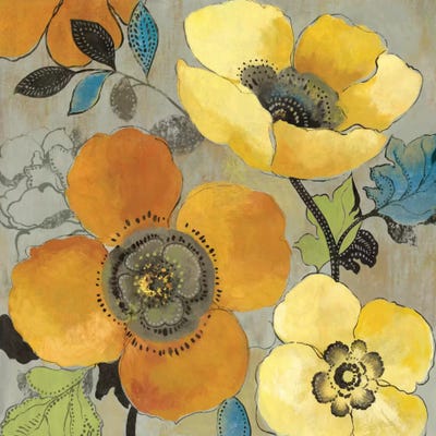 Yellow And Orange Poppies I by Allison Pearce art print