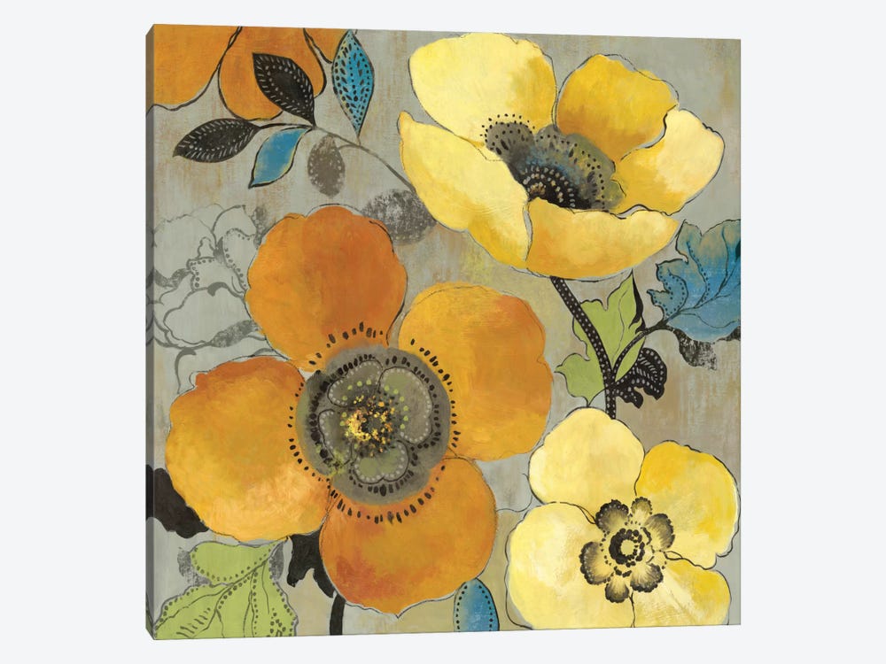 Yellow And Orange Poppies I by Allison Pearce 1-piece Canvas Artwork