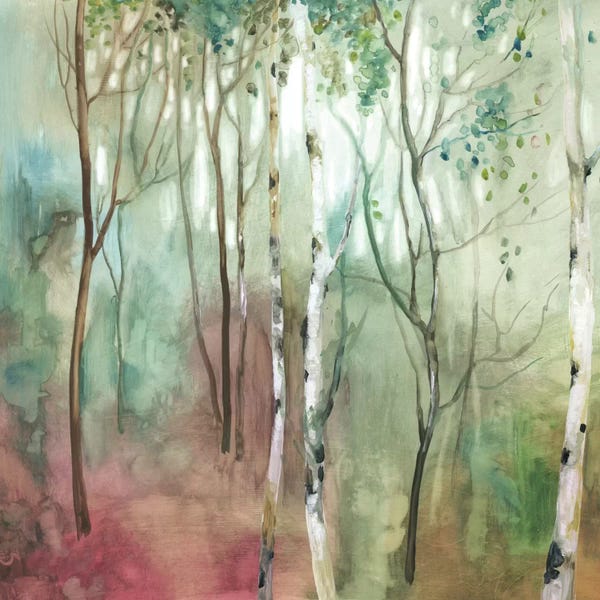Serene Watercolors: Birch In The Fog I by Allison Pearce