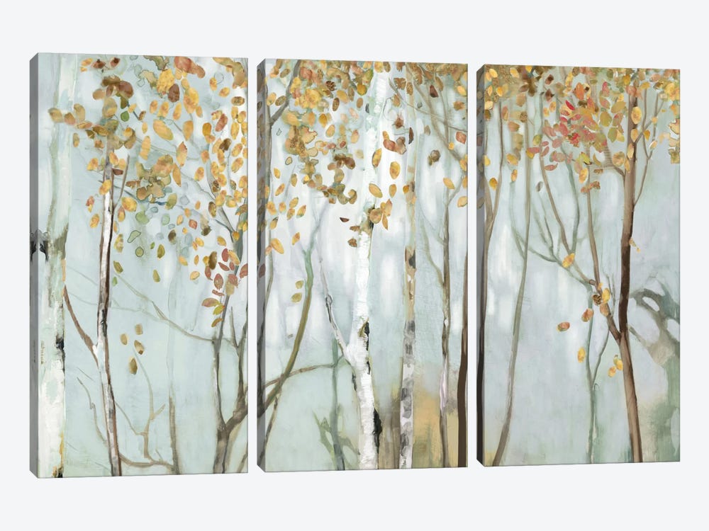 Birch In The Fog II by Allison Pearce 3-piece Canvas Artwork