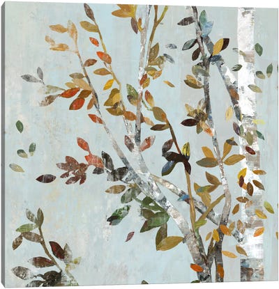 Birch With Leaves II Canvas Art Print - Calm & Sophisticated Living Room Art