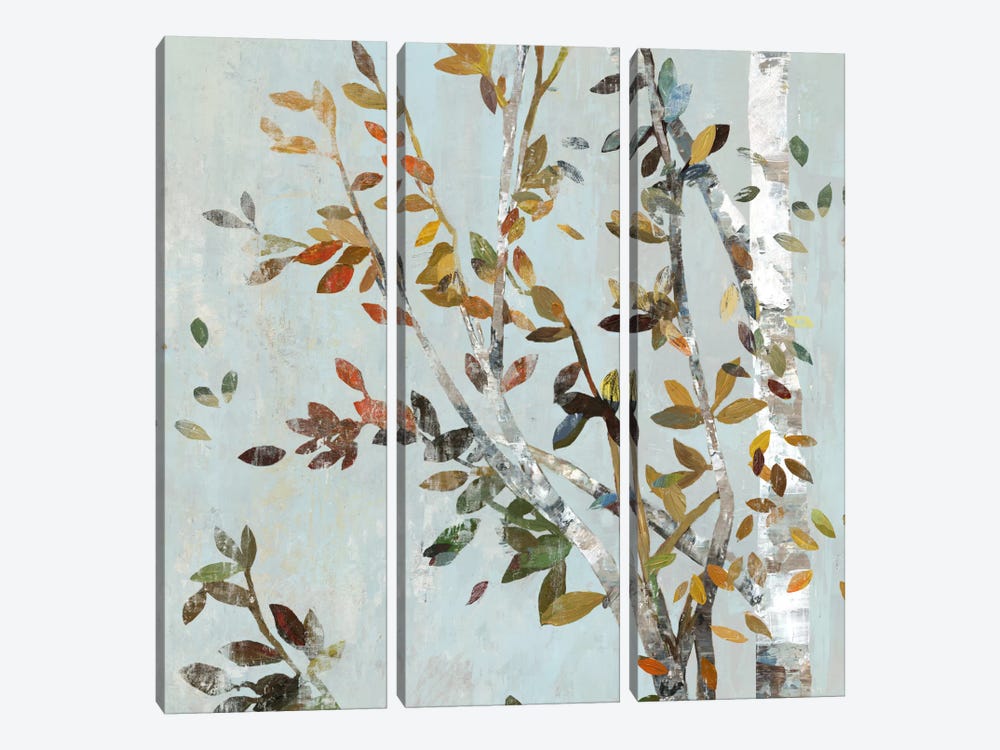 Birch With Leaves II by Allison Pearce 3-piece Canvas Print