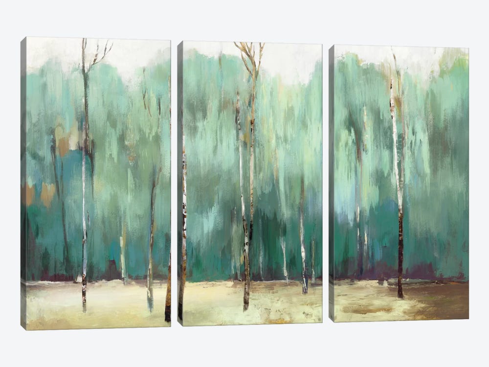 Teal Forest by Allison Pearce 3-piece Canvas Art Print