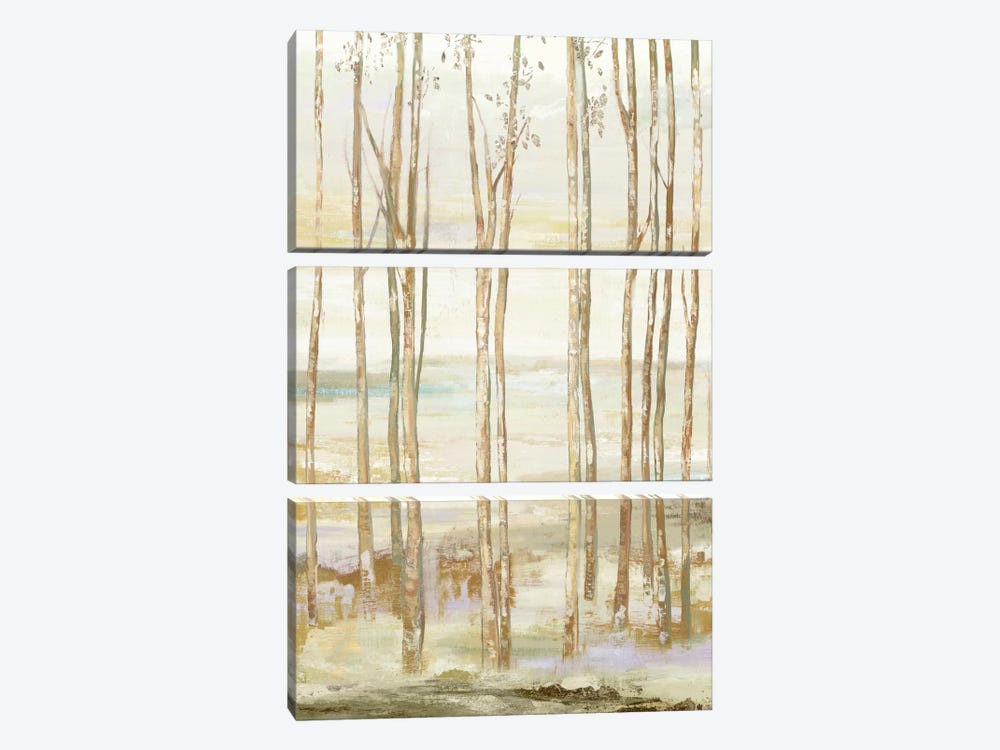 White On White Trees by Allison Pearce 3-piece Canvas Print