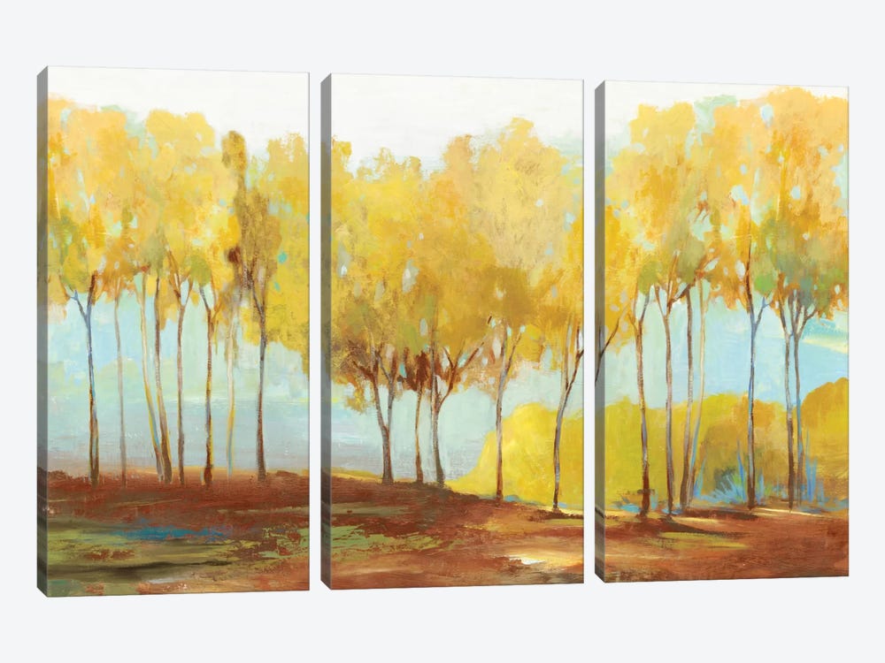 Yellow Trees by Allison Pearce 3-piece Art Print