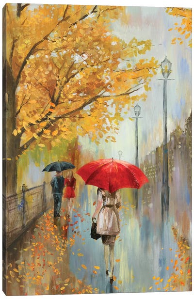 Across The Avenue Canvas Art Print - Autumn Art