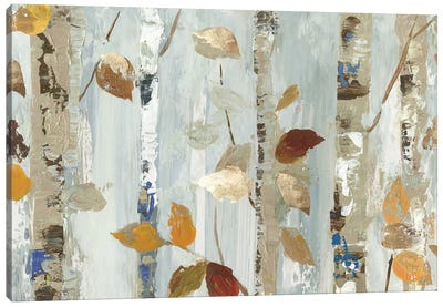 Leaves On Birch Canvas Art Print - Home Staging Living Room