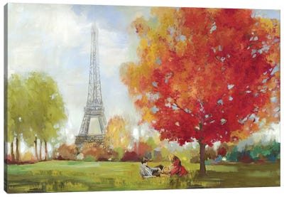 Paris Field Canvas Art Print - The Eiffel Tower