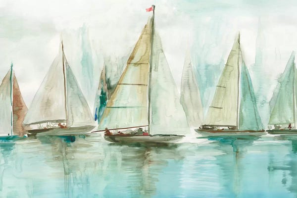 Nautical: Blue Sailboats I  by Allison Pearce