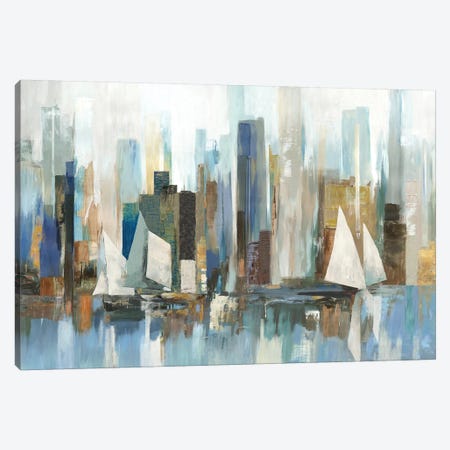 Boats By The Shoreline Canvas Print #ALP276} by Allison Pearce Canvas Wall Art