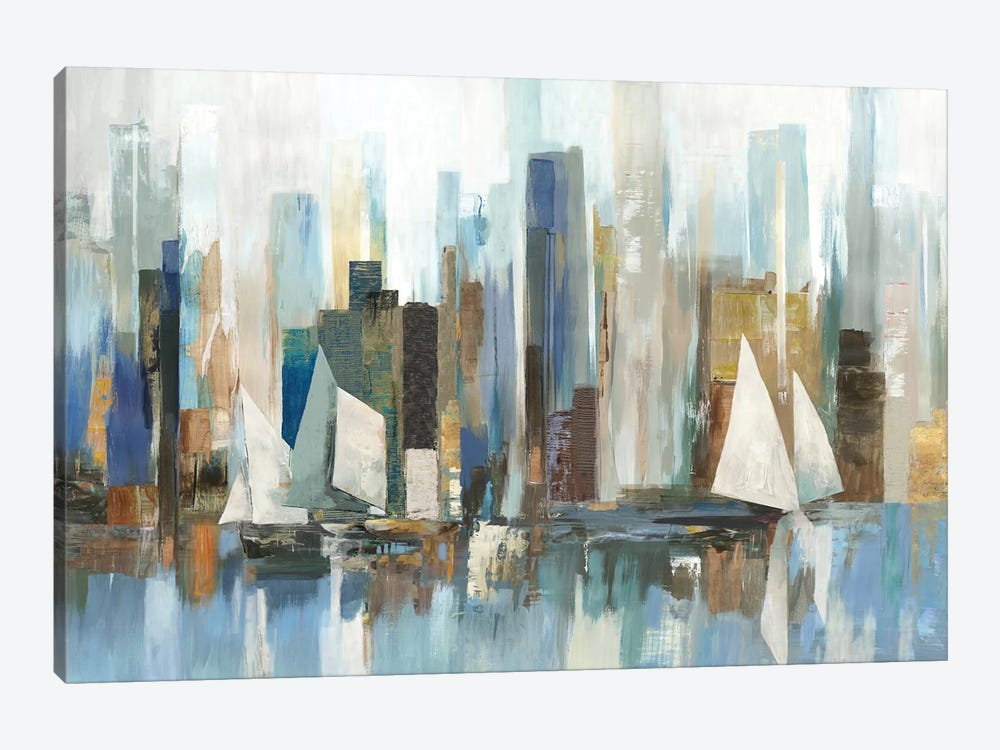 Boats By The Shoreline by Allison Pearce 1-piece Canvas Artwork