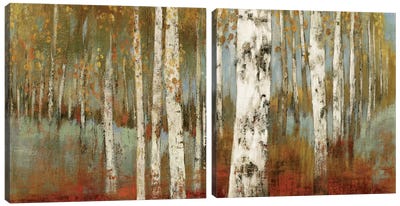 Along The Path Diptych Canvas Art Print - Art Sets | Triptych & Diptych Wall Art