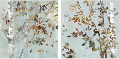 Birch With Leaves Diptych