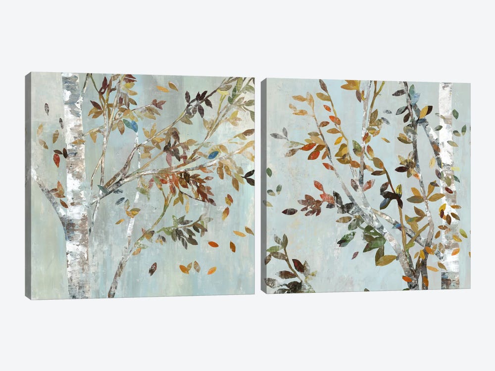 Birch With Leaves Diptych by Allison Pearce 2-piece Canvas Art