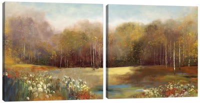 Garden Dreams Diptych Canvas Art Print - Art Sets | Triptych & Diptych Wall Art