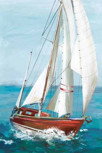 Kids Nautical Art: Single Sail II by Allison Pearce
