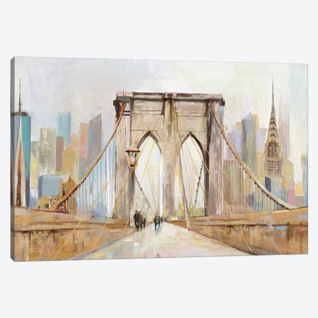Brooklyn Bridge Walkway Canvas Print #ALP315} by Allison Pearce Art Print