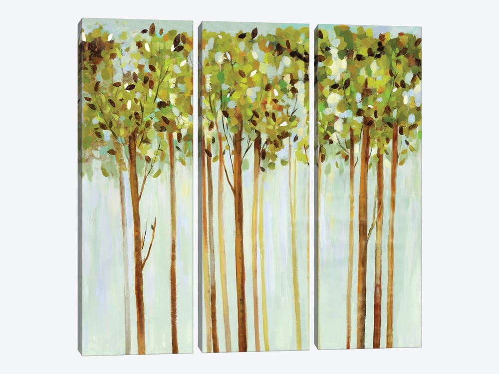 Green Leaves  by Allison Pearce 3-piece Canvas Art Print