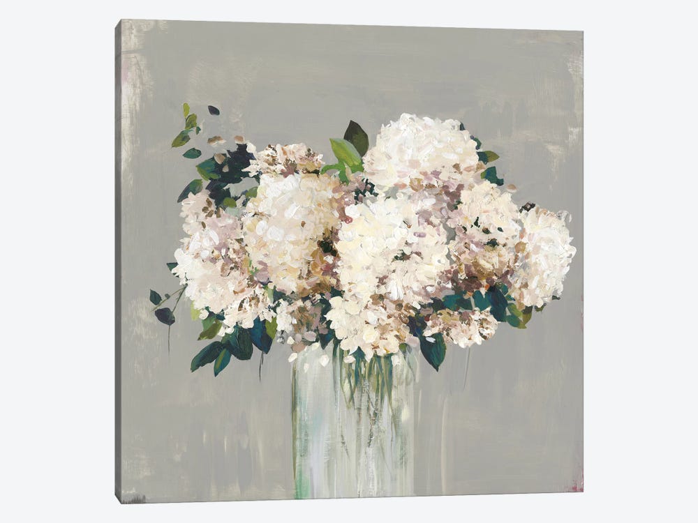 White Hydrangea  by Allison Pearce 1-piece Canvas Wall Art