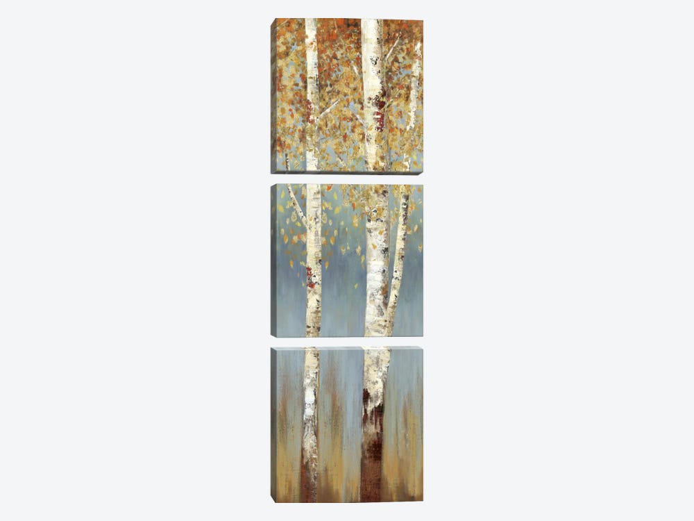 Butterscotch Birch Trees II by Allison Pearce 3-piece Canvas Art Print