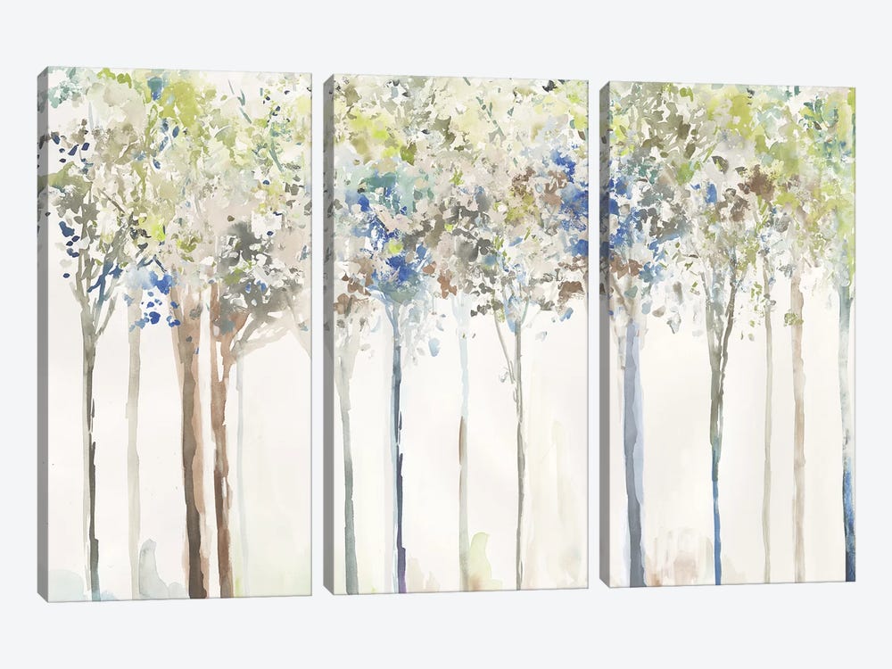 Indigo Ink Trees  by Allison Pearce 3-piece Canvas Art Print