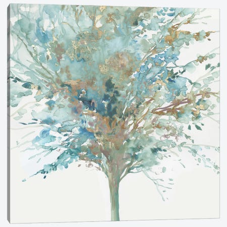 Tree Teal I Canvas Print #ALP435} by Allison Pearce Canvas Art