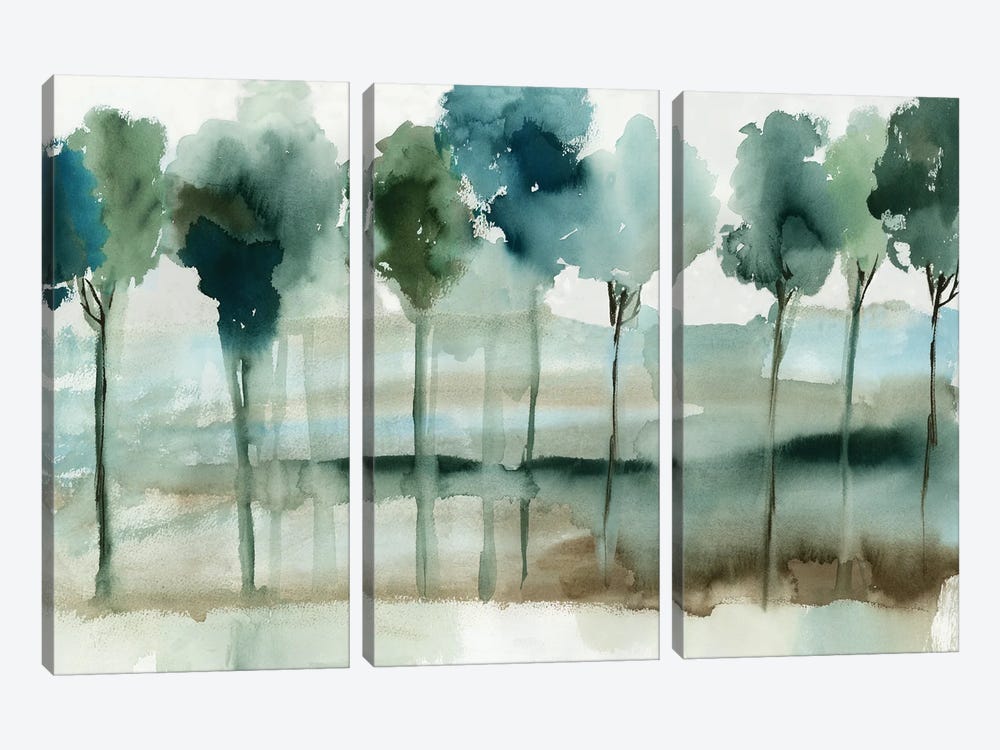 Blue Reflection Forest by Allison Pearce 3-piece Canvas Wall Art