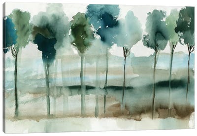 Blue Reflection Forest Canvas Art Print - Allison Pearce