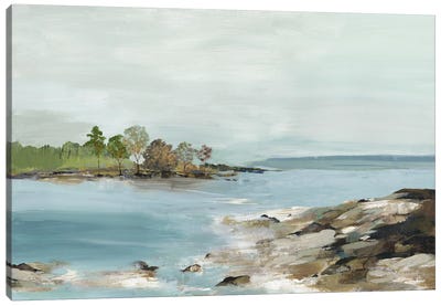 Rocky Beach Views Canvas Art Print - Lake Art