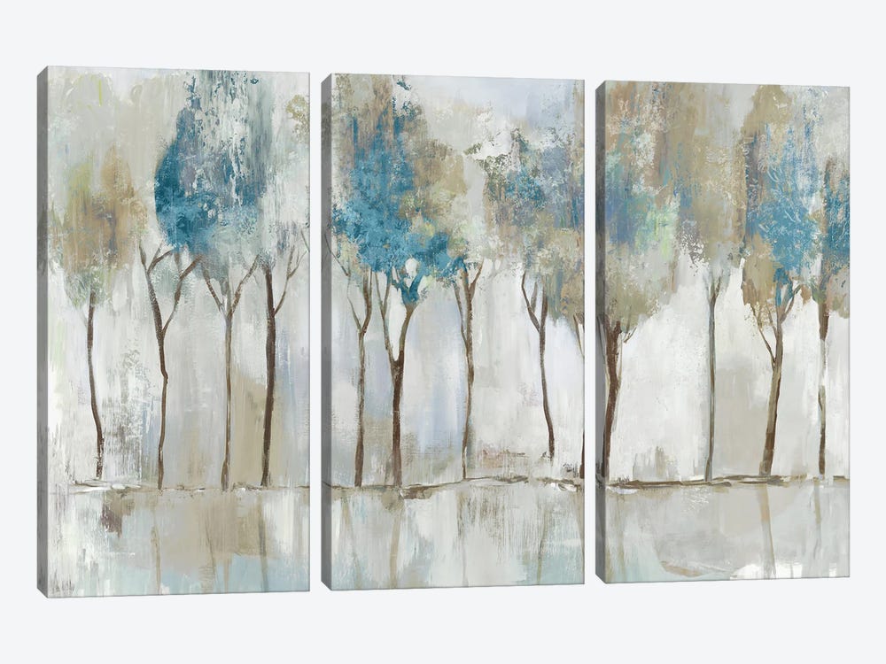Tall Indigo Trees 3-piece Canvas Print
