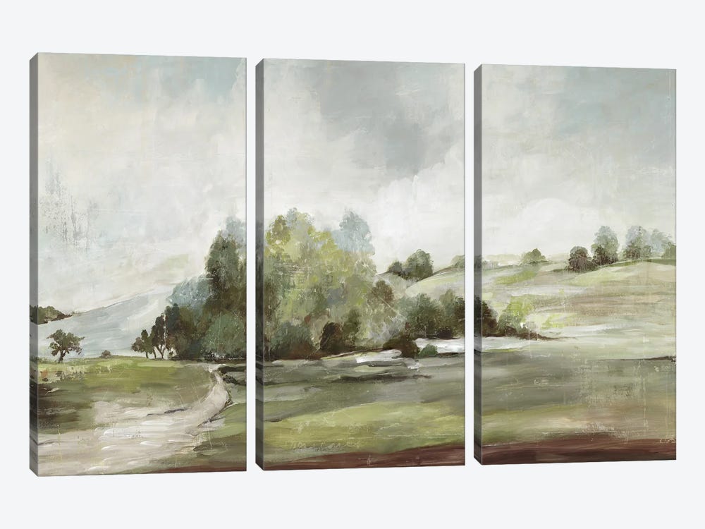 Green Country Road by Allison Pearce 3-piece Canvas Artwork
