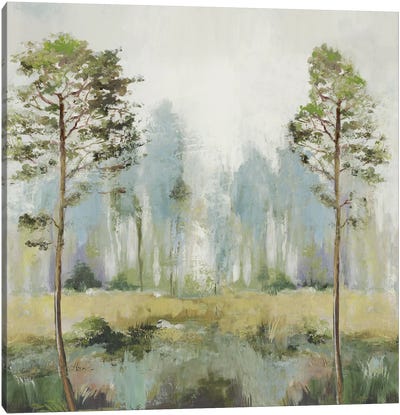 Tall Green Trees II Canvas Art Print - Lakehouse Décor