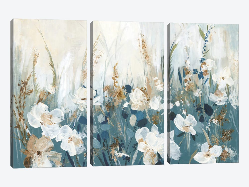 Blue Poppy Field by Allison Pearce 3-piece Art Print