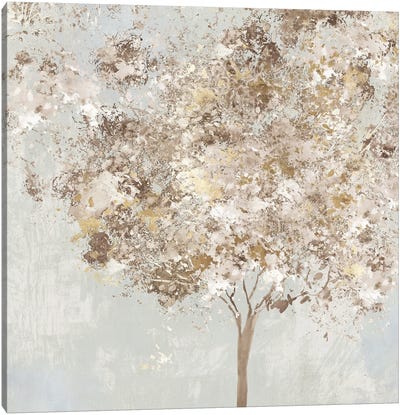 Golden Shimmering Tree Canvas Art Print - Allison Pearce