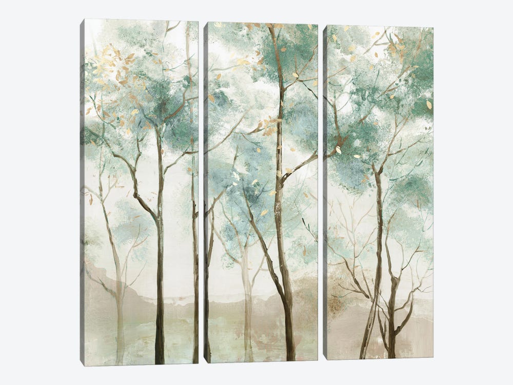 Sunny Green Forest by Allison Pearce 3-piece Canvas Wall Art