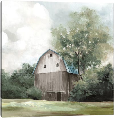 Grey Barn Canvas Art Print - Sky Art