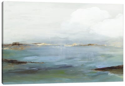 Blue Shore Serene Canvas Art Print - Coastal & Ocean Abstract Art