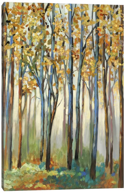 Golden Leaves Canvas Art Print - Allison Pearce