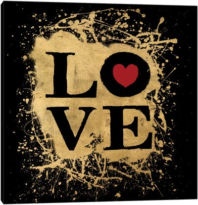 Heart Of Gold IV Canvas Art Print - Love Typography
