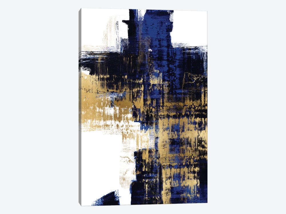 Dynamic Gold on Blue II by Alex Wise 1-piece Canvas Art