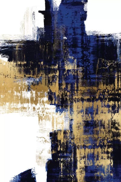 Glam Décor: Dynamic Gold on Blue II by Alex Wise